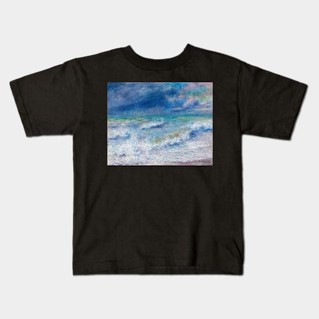 Seascape by Auguste Renoir Kids T-Shirt by MurellosArt